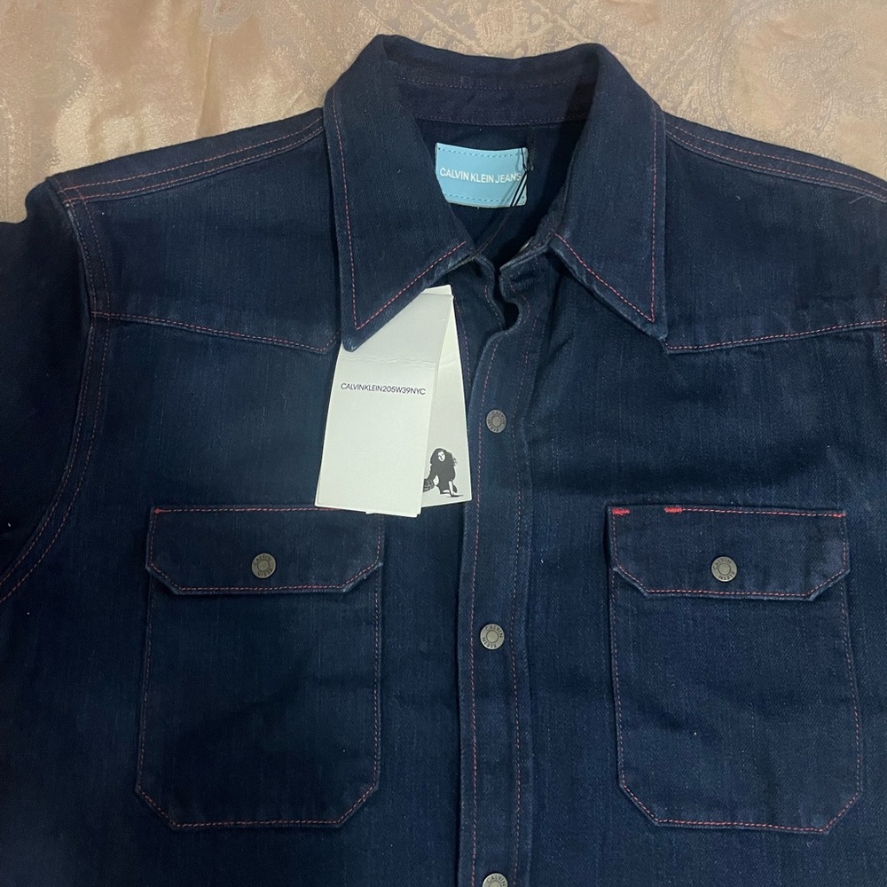 Calvin Klein Denim Shirt Jacket Sz 36/M - Picture 5 of 10